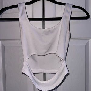 White cut out tank top